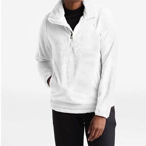 The North Face White Dune Fleece Quarter-Zip Pullover Jacket